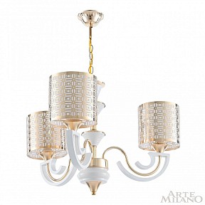 Подвесная люстра Arte Milano Florentia-8857 белый арт. 308857/3 Wh/Gd