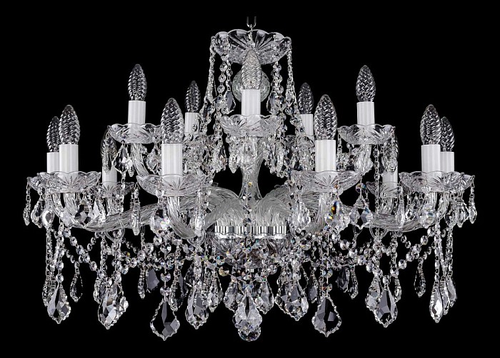 Подвесная люстра Bohemia Ivele Crystal 1413 серый арт. 1413/10_5/300/Ni/Leafs
