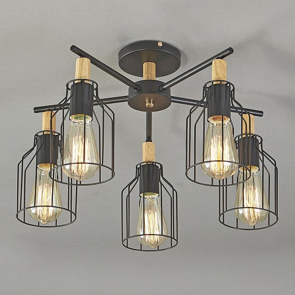 Люстра на штанге Escada Texas черный арт. 469/5PL Black