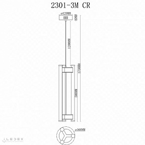 Подвесной светильник iLedex Rocks хром арт. 2301-3M CR