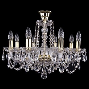 Подвесная люстра Bohemia Ivele Crystal 1402 золото арт. 1402/8/195/G/tube