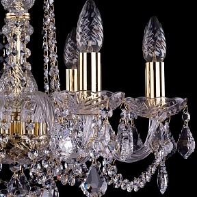 Подвесная люстра Bohemia Ivele Crystal 1402 золото арт. 1402/6/160/G/Leafs