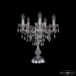 Настольная лампа декоративная Bohemia Ivele Crystal 1415 никель арт. 1415L/5/141-47 Ni