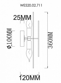 Бра Wertmark Palma черный арт. WE520.02.711