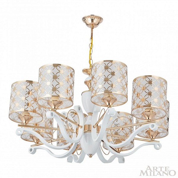 Подвесная люстра Arte Milano Florentia-3097 белый арт. 303097/8 Wh/Gd