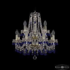 Подвесная люстра Bohemia Ivele Crystal 1410 золото арт. 1410/8+4/160/2d G V3001