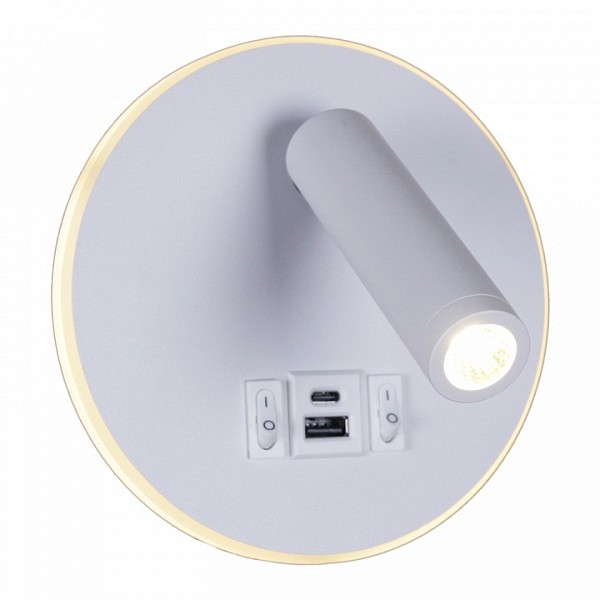 Бра Reluce 86203 белый арт. 86203-9.2-001KT LED12W+USB WT