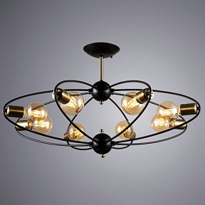 Люстра на штанге Arte Lamp Glasgow золото арт. A1963PL-8BK