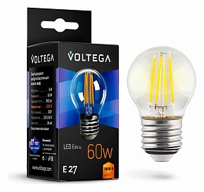 Лампа светодиодная Voltega Globe E27 6W  арт. 7023