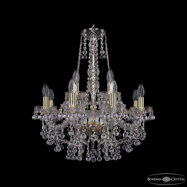 Подвесная люстра Bohemia Ivele Crystal 1409 золото арт. 1409/8+4/195/h-62 G