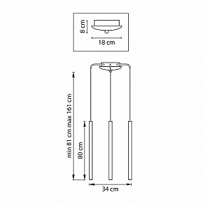 Подвесная люстра Lightstar Tubo золото арт. L3T747433