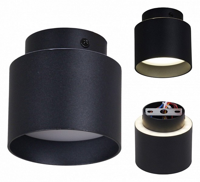 Накладной светильник Reluce Technical 53006 черный арт. 53006-9.5-001IL GX53+LED3W BK