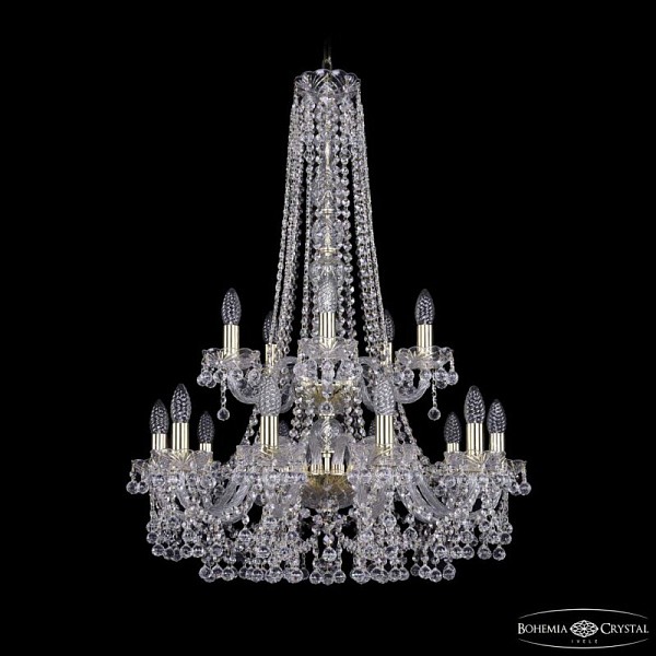Подвесная люстра Bohemia Ivele Crystal 1409 золото арт. 1409/10+5/240/h-91/2d G