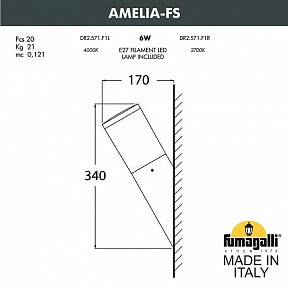 Накладной светильник Fumagalli AMELIA белый арт. DR2.571.000.WYE27