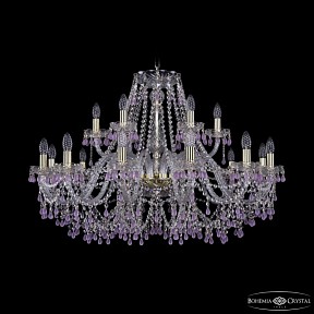 Подвесная люстра Bohemia Ivele Crystal 1410 золото арт. 1410/12+6/360 G V7010