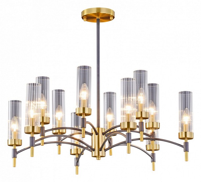 Люстра на штанге ILLUMICO BRASS TUBO бронза арт. IL5177-6+6PLS-29 BRASS TUBO