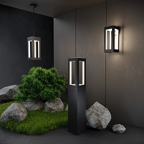 Наземный светильник Elektrostandard Frame черный арт. 1529 TECHNO LED черный
