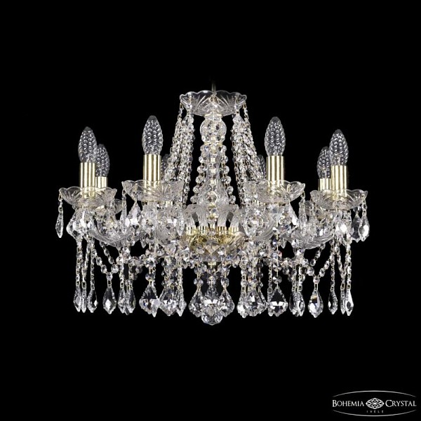 Подвесная люстра Bohemia Ivele Crystal 1413 золото арт. 1413/8/200 G Leafs