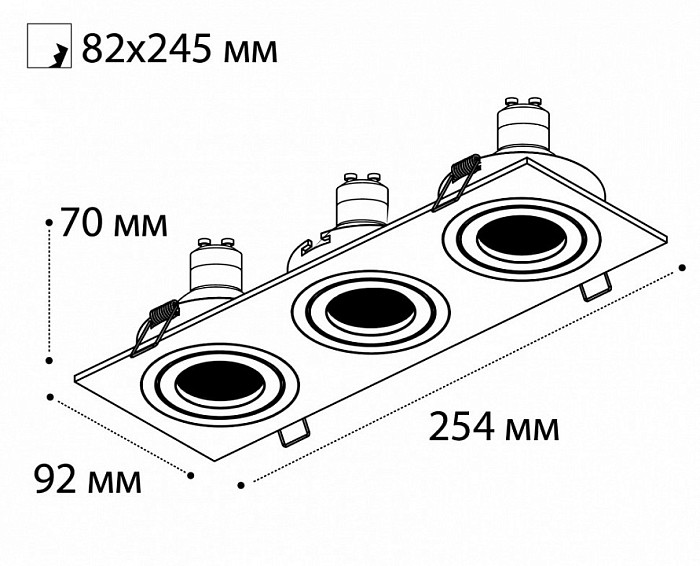 Встраиваемый светильник Italline SAG303-4 черный арт. SAG303-4 black/black