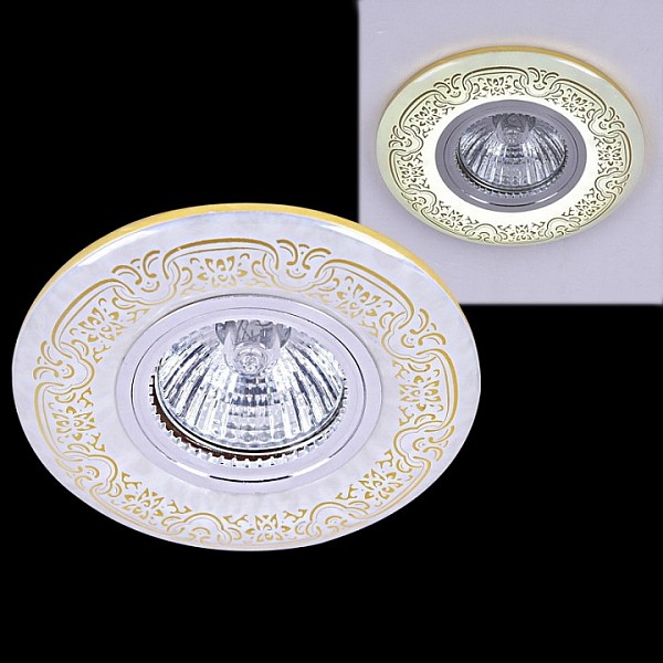 Встраиваемый светильник Reluce  хром арт. 09502-9.0-001MN MR16+LED3W WH/GD